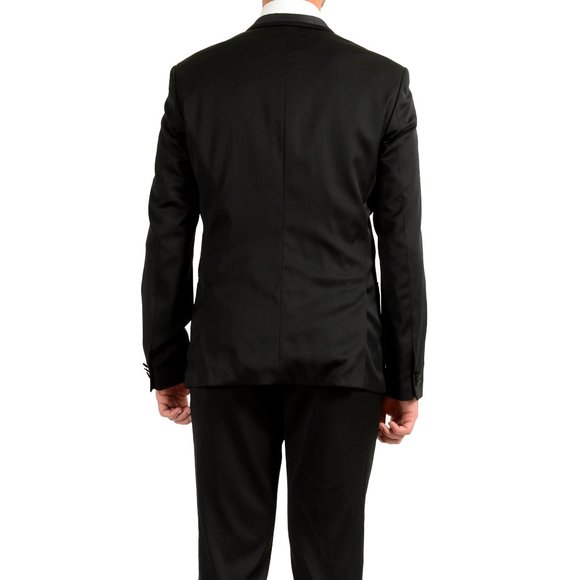 Hugo Boss Men's "Arti/Hesten201E1" Extra Slim Black Tuxedo Wool One Button Suit - Picture 3 of 14
